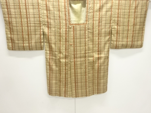 格子模様ロング道行コート